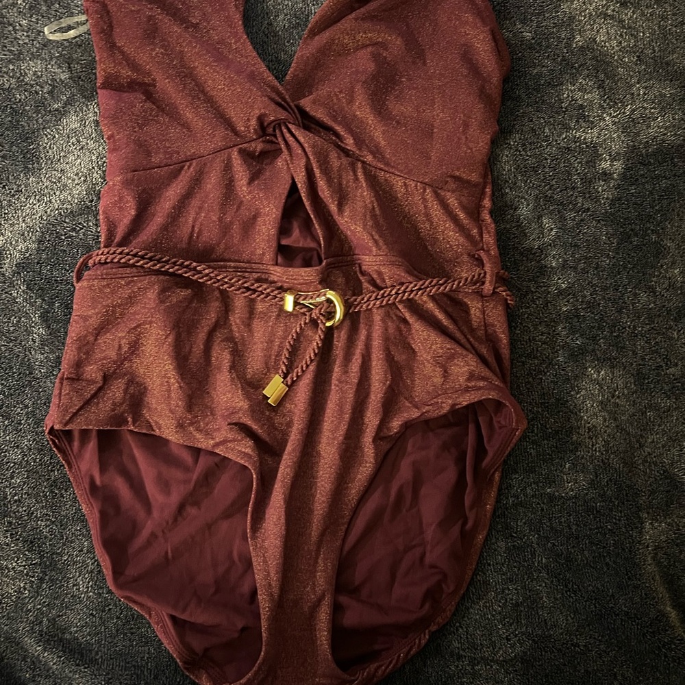 Time and Tru Metallic Purple Swimsuit